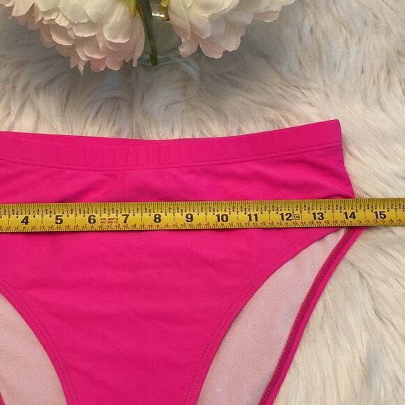 Vimpunec High Waisted Pink Fuchsia Bikini Swimsuit Bottom Size M - Picture 3 of 4